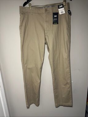 Lee slim straight new active stretch motion flex Tan Straight-Leg Chino Pants
